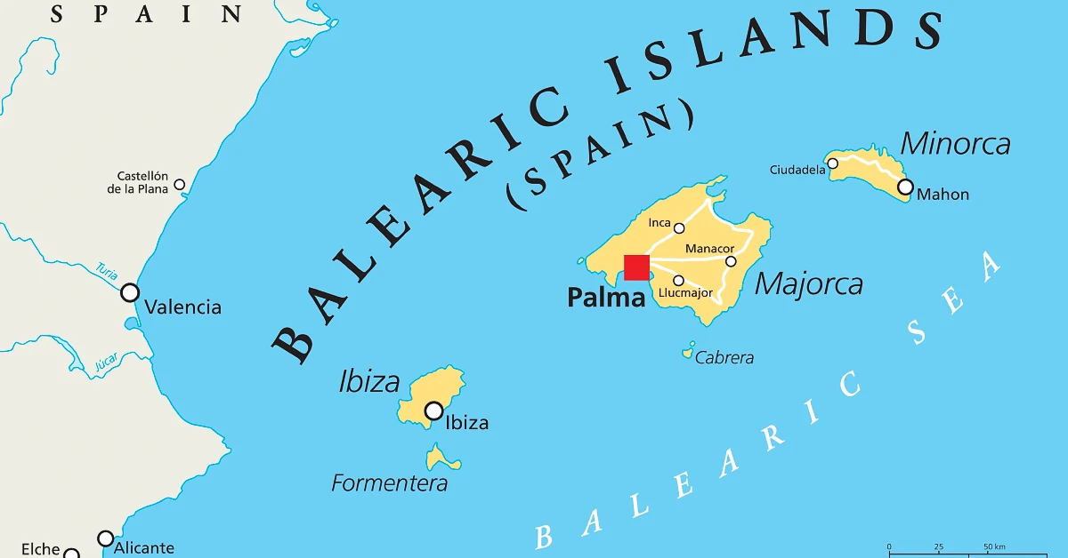 Map of the Balearic Islands