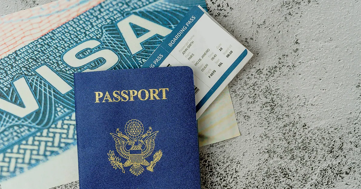 Passport and boarding pass