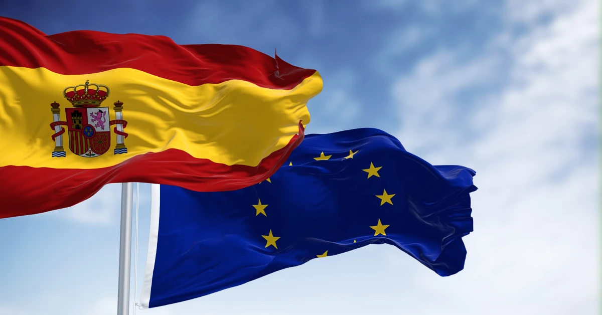 Flag of Spain and the European Union