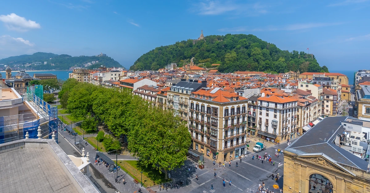 Aerial view of the city of San Sebastian