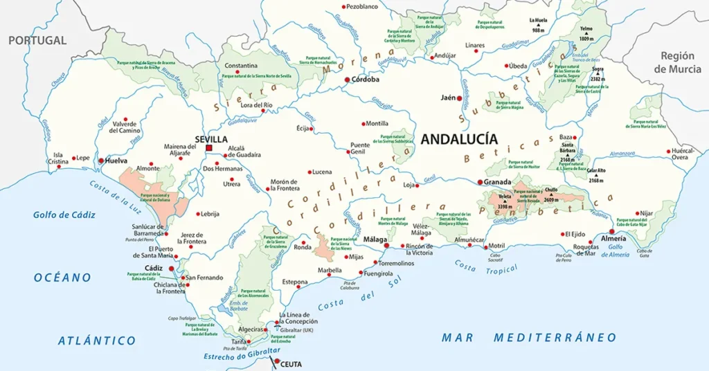 Map of Andalusia