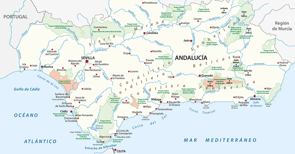 Map of Andalusia
