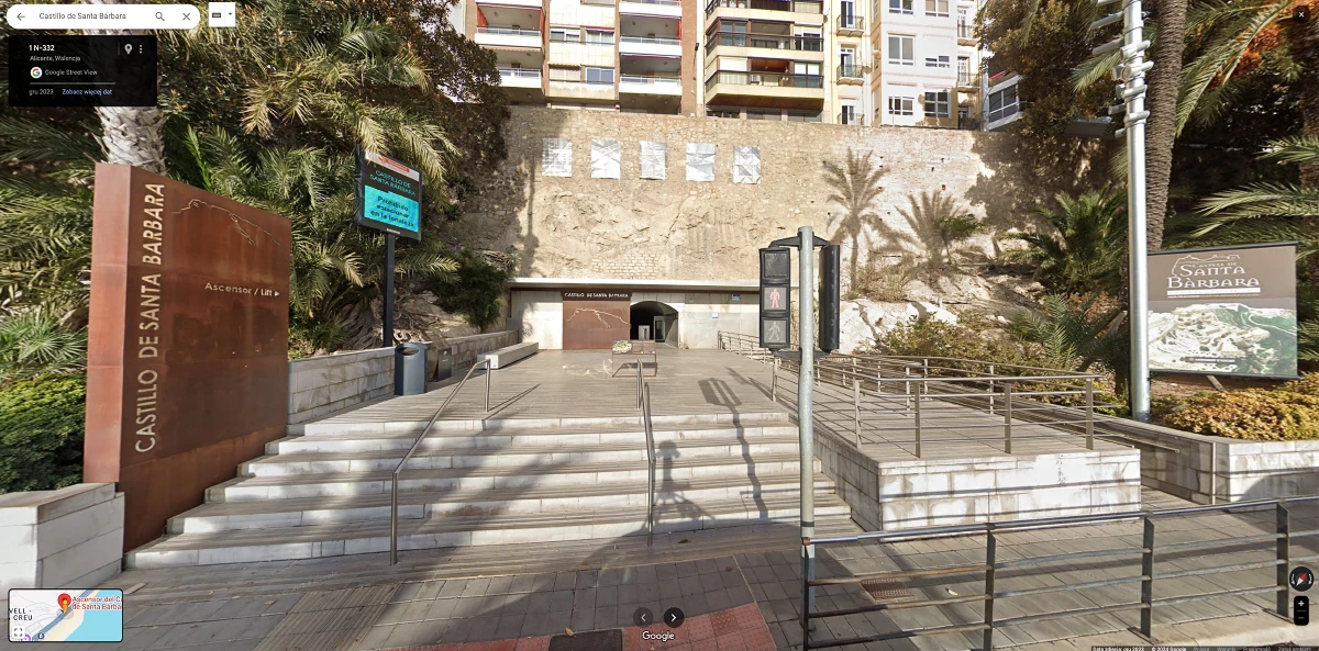 Where is the lift to St. Barbara's Castle in Alicante?