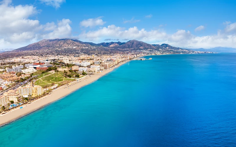 Bird's-eye view of the sea and coastline