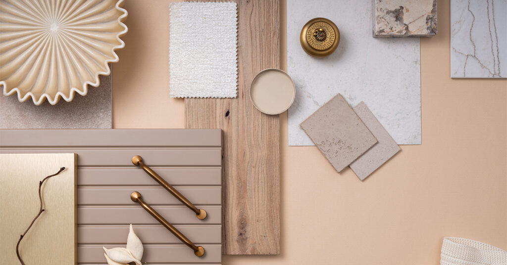 A group of items on a table for interior design